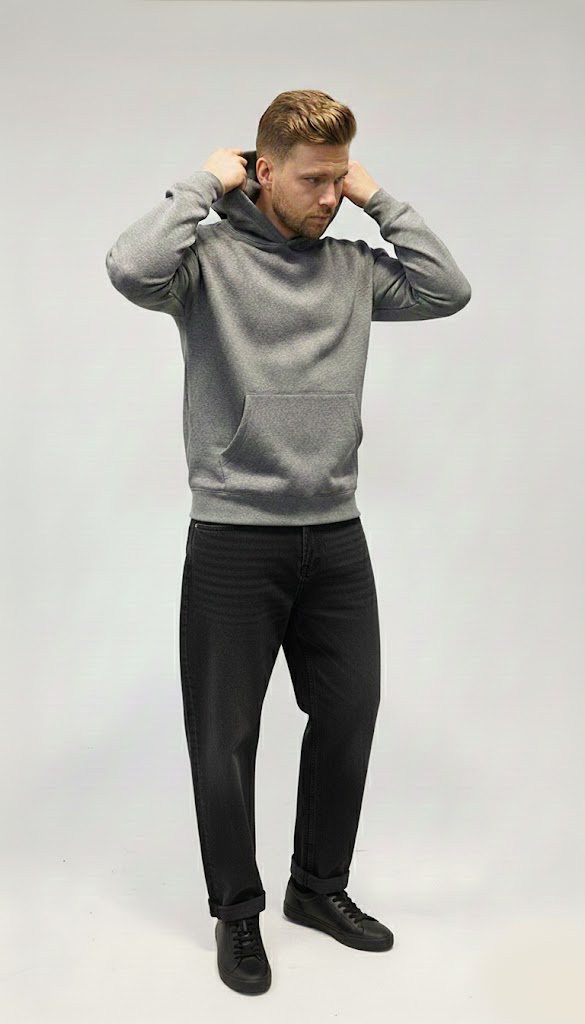 Темно-сірий (меланж) худі діагональ чоловічий