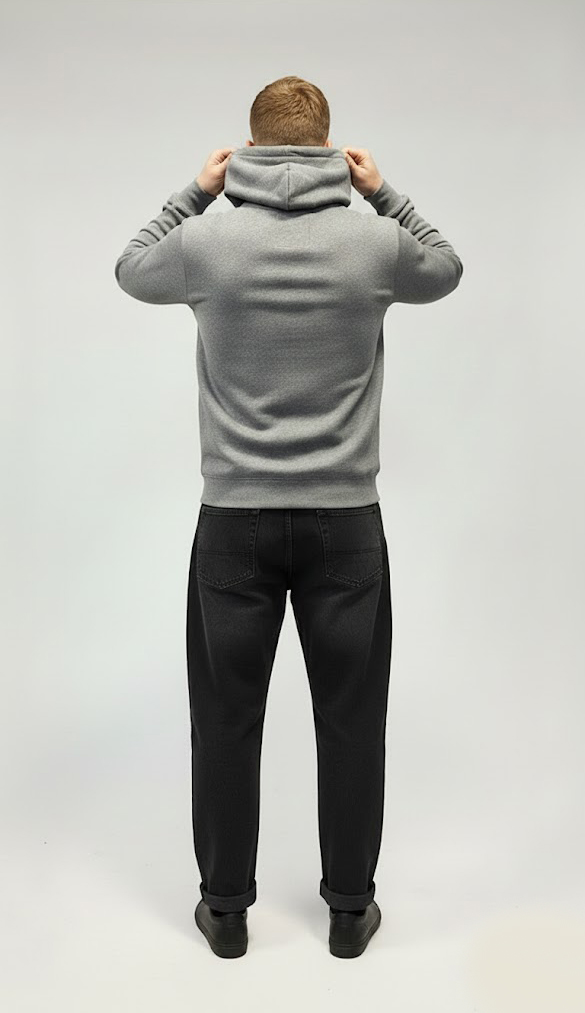 Темно-сірий (меланж) худі діагональ чоловічий