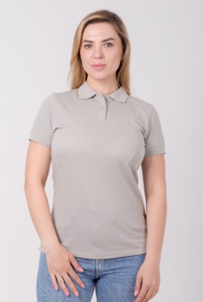 Сіра футболка поло жіноча PREMIUM