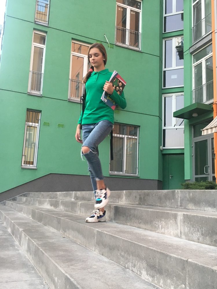 Зелене поло з довгим рукавом жіноче STANDART