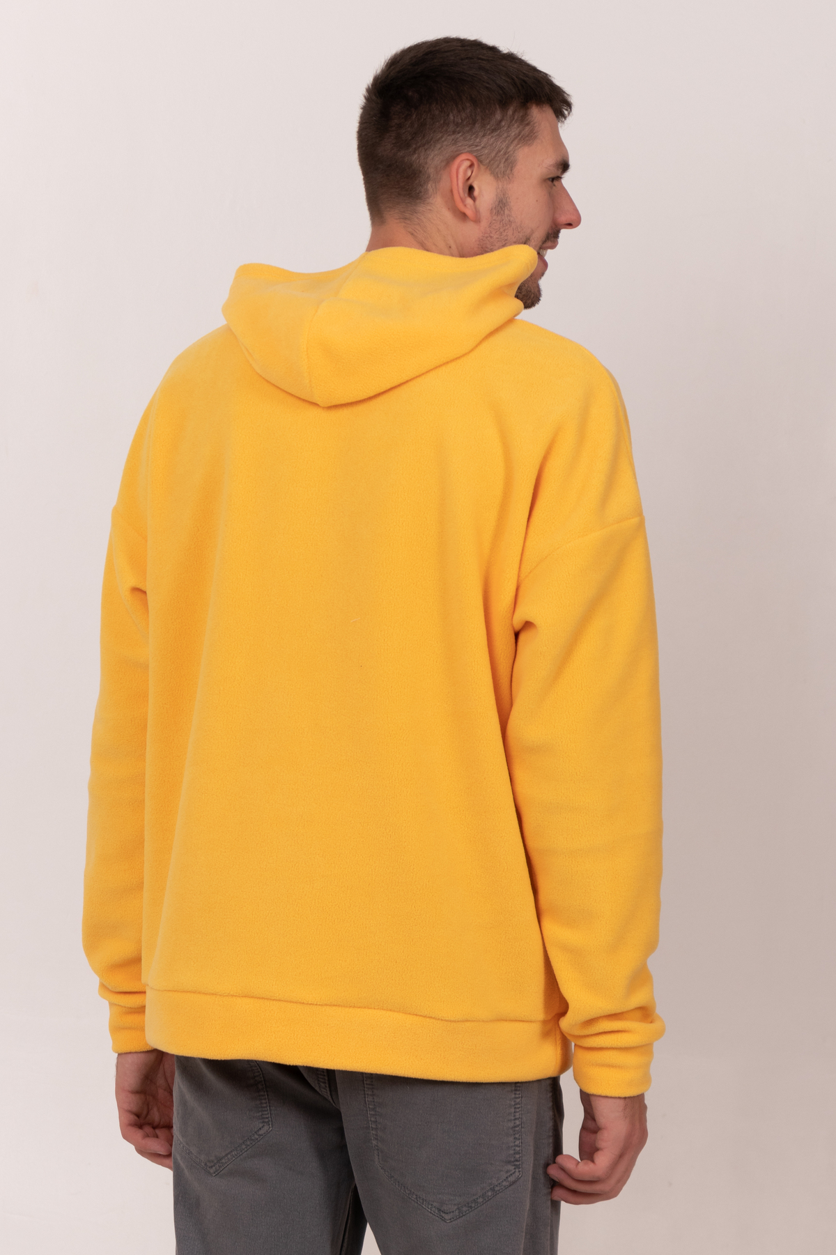 Жовтий худі флісовий чоловічий