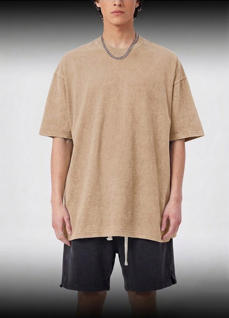 Бежева футболка чоловіча OVERSIZE варенка