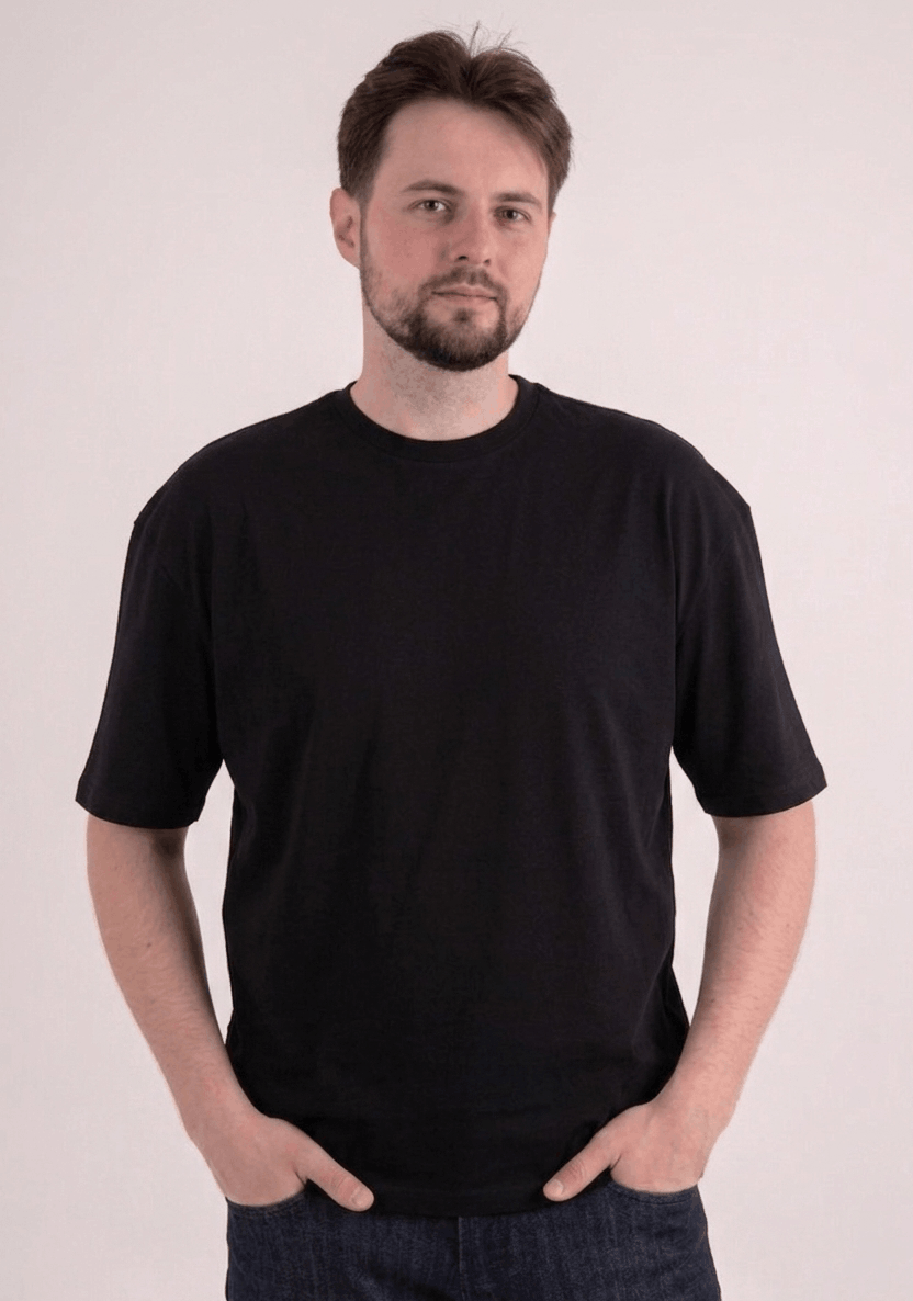 Чорна футболка OVERSIZE чоловіча