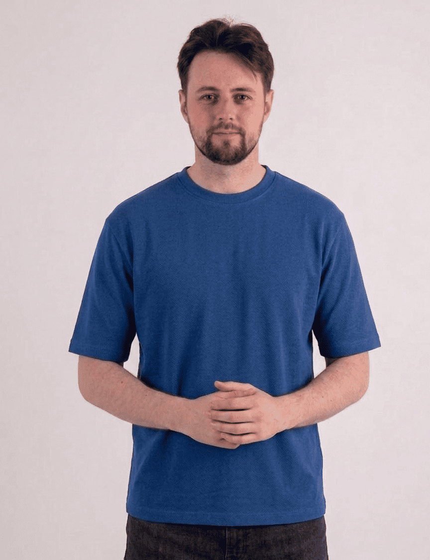 Синій джинс футболка OVERSIZE чоловіча