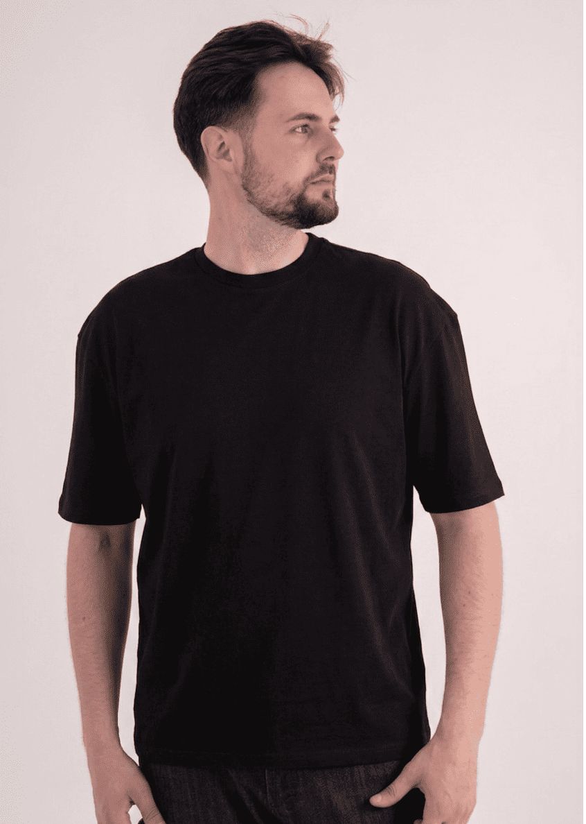 Чорна футболка OVERSIZE чоловіча