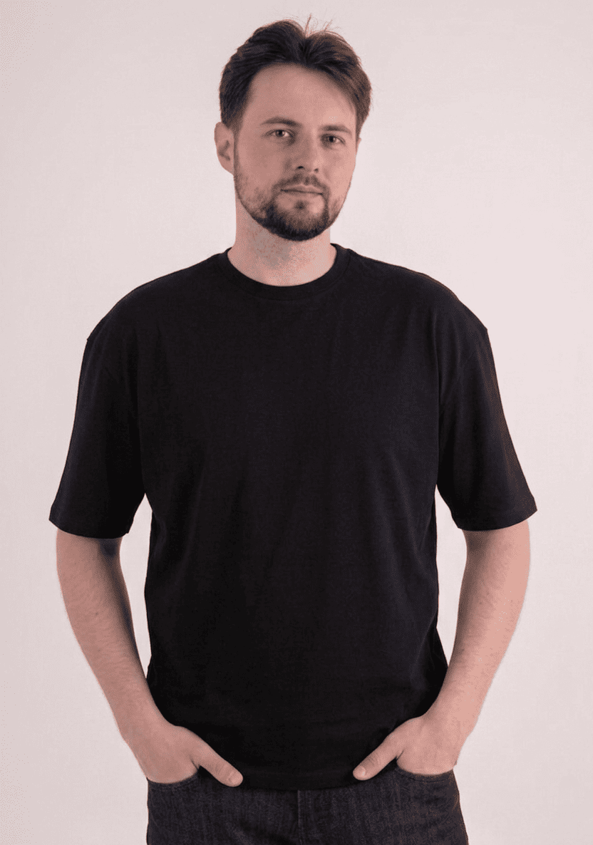 Чорна футболка OVERSIZE чоловіча